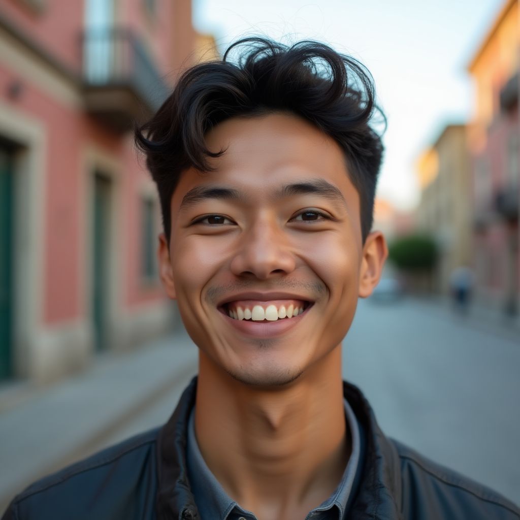Foto de un estudiante satisfecho