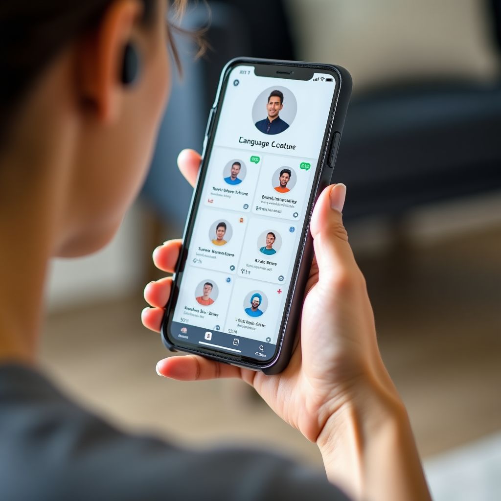 Persona usando apps de idiomas